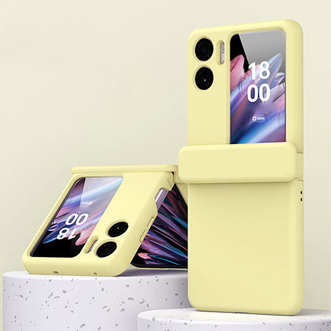 Custodia Plastica Rigida Cover Opaca Fronte e Retro 360 Gradi ZL6 per Oppo Find N2 Flip 5G Giallo