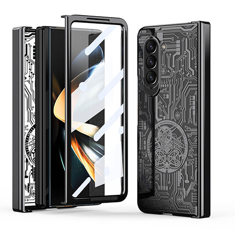 Custodia Plastica Rigida Cover Opaca Fronte e Retro 360 Gradi ZL8 per Samsung Galaxy Z Fold5 5G Nero