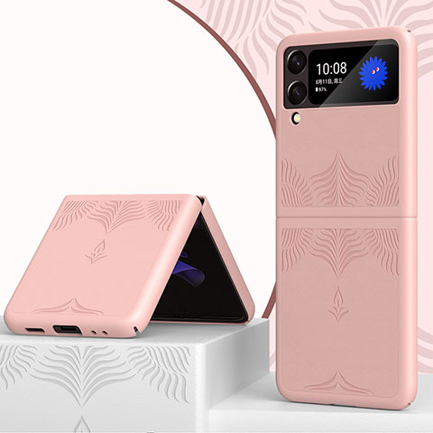 Custodia Plastica Rigida Cover Opaca H04 per Samsung Galaxy Z Flip3 5G Oro Rosa