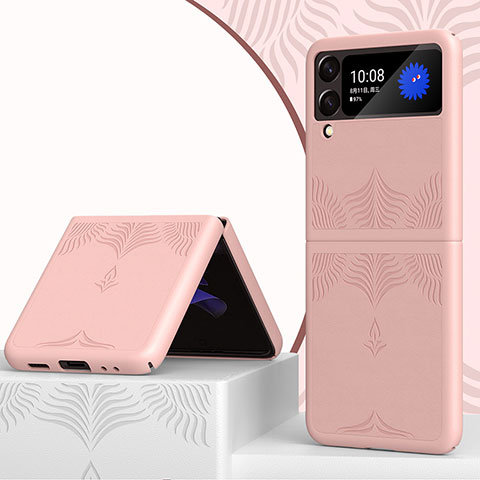 Custodia Plastica Rigida Cover Opaca H04 per Samsung Galaxy Z Flip4 5G Oro Rosa