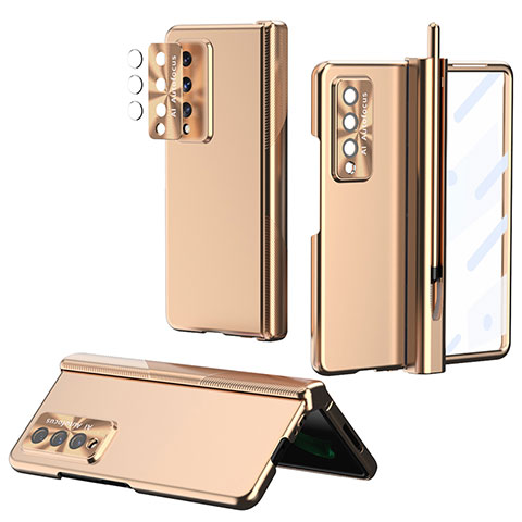 Custodia Plastica Rigida Cover Opaca H08 per Samsung Galaxy Z Fold3 5G Oro