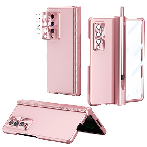 Custodia Plastica Rigida Cover Opaca H08 per Samsung Galaxy Z Fold4 5G Oro Rosa