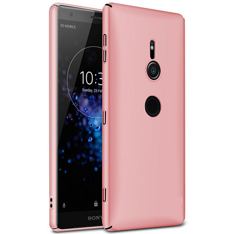 Custodia Plastica Rigida Cover Opaca M01 per Sony Xperia XZ2 Oro Rosa