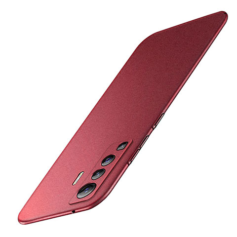 Custodia Plastica Rigida Cover Opaca M01 per Vivo X50 5G Rosso