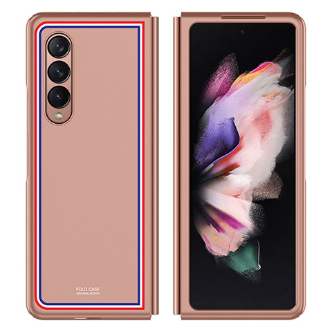 Custodia Plastica Rigida Cover Opaca P06 per Samsung Galaxy Z Fold3 5G Oro Rosa