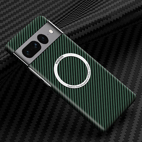 Custodia Plastica Rigida Cover Opaca Spigato con Mag-Safe Magnetic per Google Pixel 7 Pro 5G Verde