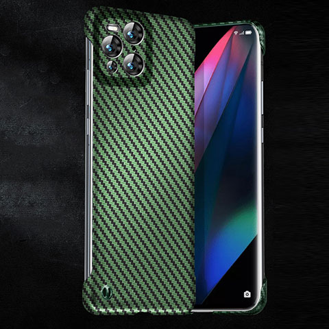 Custodia Plastica Rigida Cover Opaca Spigato per Oppo Find X3 Pro 5G Verde