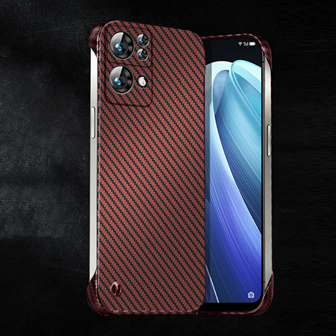 Custodia Plastica Rigida Cover Opaca Spigato T01 per Oppo Reno7 Pro 5G Rosso