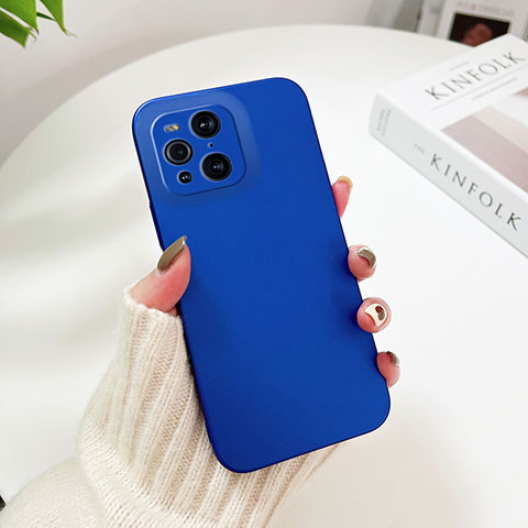 Custodia Plastica Rigida Cover Opaca YK6 per Oppo Find X3 5G Blu