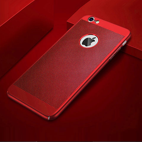 Custodia Plastica Rigida Cover Perforato per Apple iPhone 6 Rosso