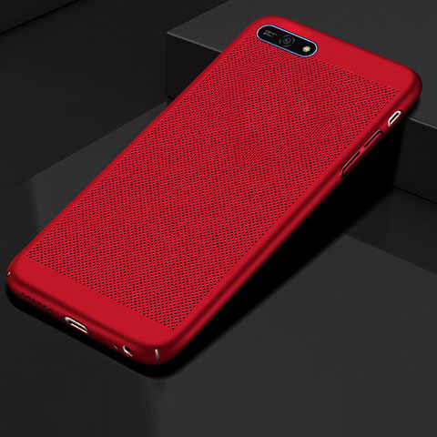 Custodia Plastica Rigida Cover Perforato per Huawei Enjoy 8e Rosso