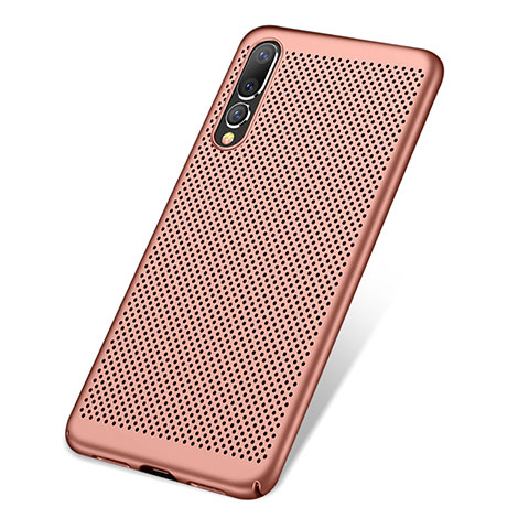 Custodia Plastica Rigida Cover Perforato per Huawei P20 Pro Oro Rosa