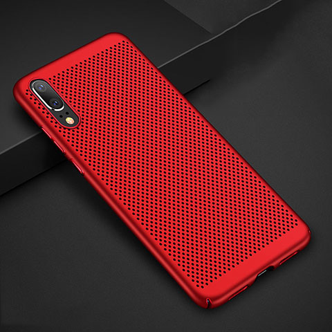 Custodia Plastica Rigida Cover Perforato per Huawei P20 Rosso