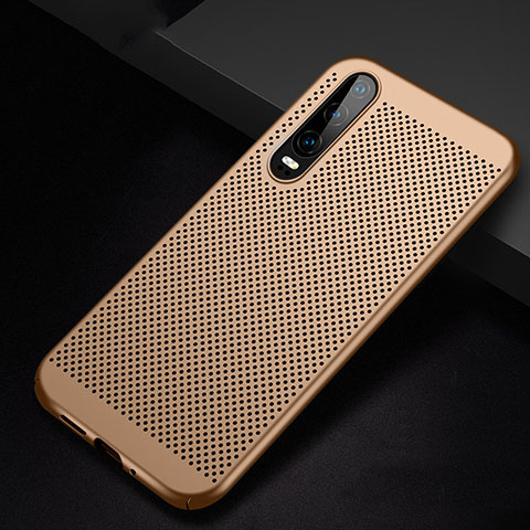 Custodia Plastica Rigida Cover Perforato per Huawei P30 Oro