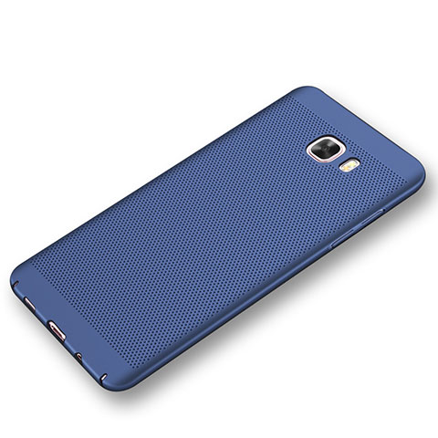 Custodia Plastica Rigida Cover Perforato per Samsung Galaxy C9 Pro C9000 Blu