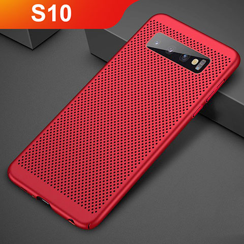 Custodia Plastica Rigida Cover Perforato per Samsung Galaxy S10 Rosso