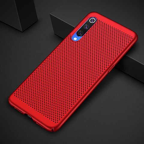 Custodia Plastica Rigida Cover Perforato per Xiaomi Mi 9 Rosso