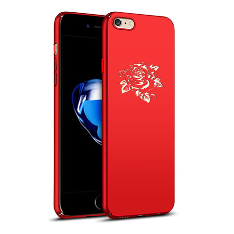 Custodia Plastica Rigida Fiori per Apple iPhone 6 Rosso