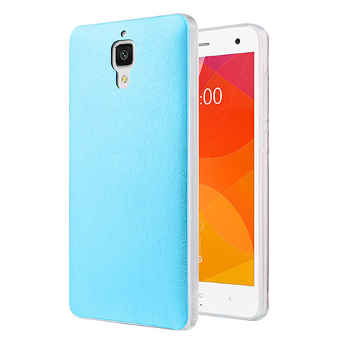 Custodia Plastica Rigida In Pelle per Xiaomi Mi 4 LTE Cielo Blu