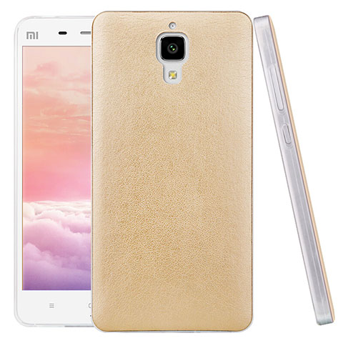 Custodia Plastica Rigida In Pelle per Xiaomi Mi 4 LTE Oro