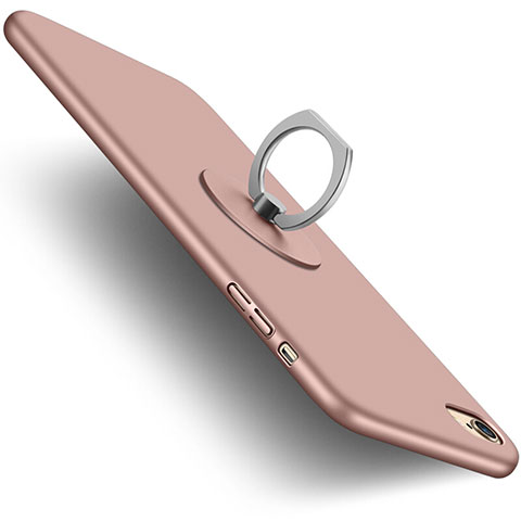 Custodia Plastica Rigida Opaca con Anello Supporto A01 per Apple iPhone 6S Oro Rosa