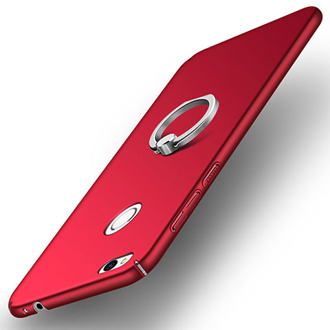 Custodia Plastica Rigida Opaca con Anello Supporto A03 per Huawei Honor 8 Lite Rosso