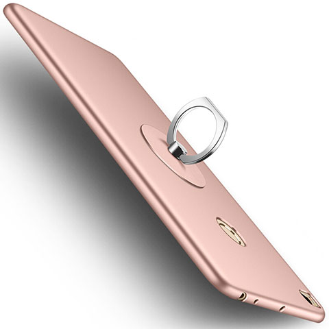 Custodia Plastica Rigida Opaca con Anello Supporto per Xiaomi Mi Max 2 Oro Rosa