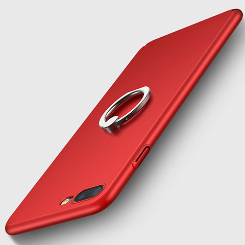 Custodia Plastica Rigida Opaca con Anello Supporto R02 per Apple iPhone X Rosso