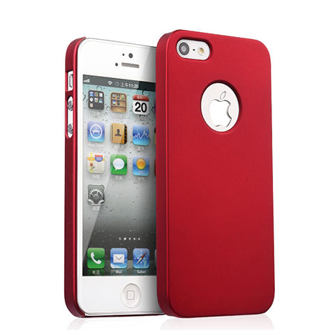 Custodia Plastica Rigida Opaca con Foro per Apple iPhone 5S Rosso