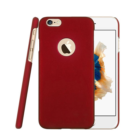 Custodia Plastica Rigida Opaca con Foro per Apple iPhone 6 Plus Rosso