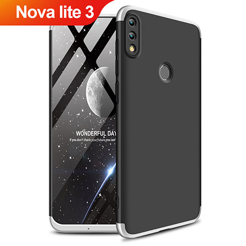 Custodia Plastica Rigida Opaca Fronte e Retro 360 Gradi Q01 per Huawei Nova Lite 3 Argento