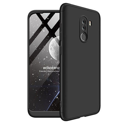 Custodia Plastica Rigida Opaca Fronte e Retro 360 Gradi Q02 per Xiaomi Pocophone F1 Nero