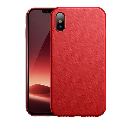 Custodia Plastica Rigida Opaca Spigato per Apple iPhone Xs Max Rosso