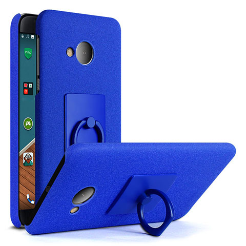 Custodia Plastica Rigida Sabbie Mobili con Anello Supporto per HTC U Play Blu