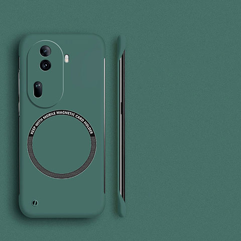 Custodia Plastica Rigida Senza Cornice Cover Opaca con Mag-Safe Magnetic per Oppo Reno11 Pro 5G Verde Notte