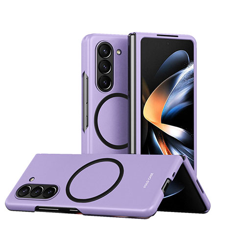 Custodia Plastica Rigida Senza Cornice Cover Opaca con Mag-Safe Magnetic QH1 per Samsung Galaxy Z Fold5 5G Viola