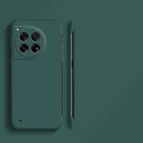 Custodia Plastica Rigida Senza Cornice Cover Opaca per OnePlus 12 5G Verde Notte