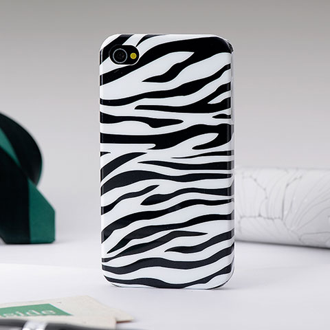 Custodia Plastica Rigida Zebra per Apple iPhone 4S Nero