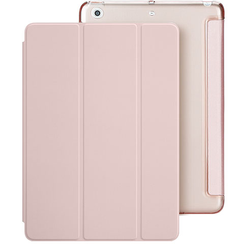 Custodia Portafoglio In Pelle con Stand L01 per Apple New iPad 9.7 (2017) Rosa