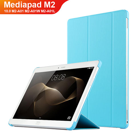 Custodia Portafoglio In Pelle con Stand L02 per Huawei MediaPad M2 10.0 M2-A01 M2-A01W M2-A01L Cielo Blu