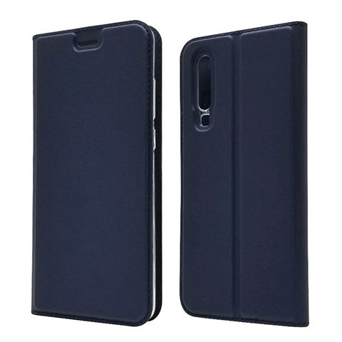 Custodia Portafoglio In Pelle con Stand L02 per Huawei P30 Blu