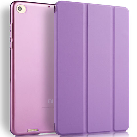 Custodia Portafoglio In Pelle con Stand L02 per Xiaomi Mi Pad 3 Viola