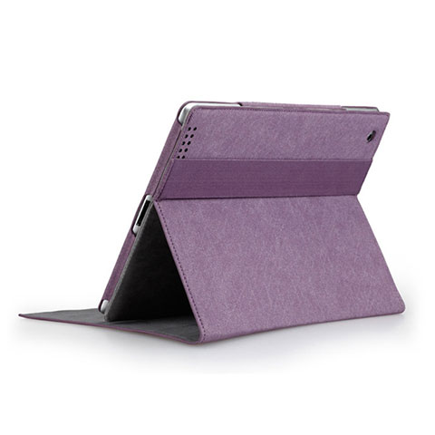 Custodia Portafoglio In Pelle con Stand per Apple iPad 2 Viola