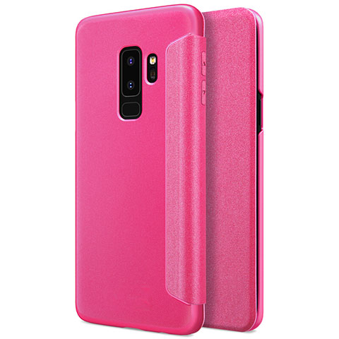 Custodia Portafoglio In Pelle con Stand per Samsung Galaxy S9 Plus Rosa Caldo