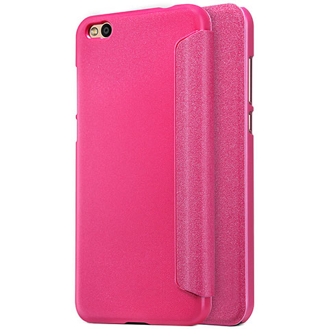 Custodia Portafoglio In Pelle con Stand per Xiaomi Mi 5C Rosa Caldo