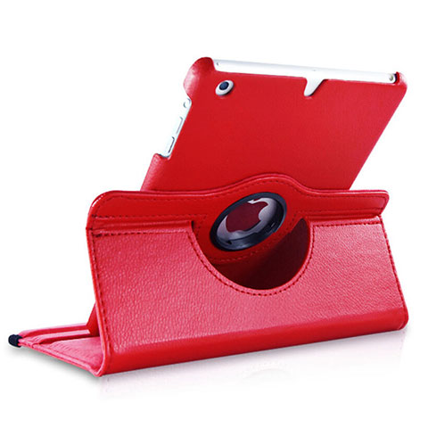 Custodia Portafoglio In Pelle con Stand Rotazione per Apple iPad Mini 2 Rosso