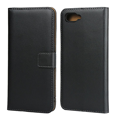 Custodia Portafoglio In Pelle con Supporto L01 per Oppo R17 Neo Nero