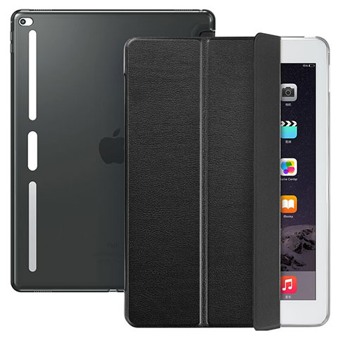 Custodia Portafoglio In Pelle con Supporto L02 per Apple iPad Pro 12.9 Nero