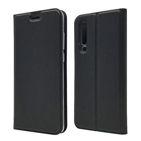 Custodia Portafoglio In Pelle con Supporto L02 per Huawei P30 Nero