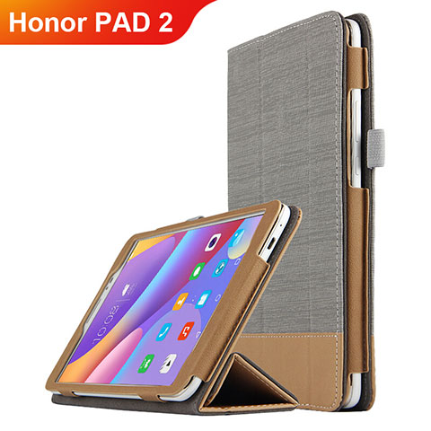 Custodia Portafoglio In Pelle con Supporto L05 per Huawei Honor Pad 2 Grigio